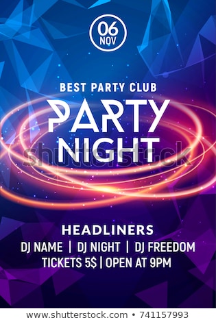 Stok fotoğraf: Night Disco Party Poster Background