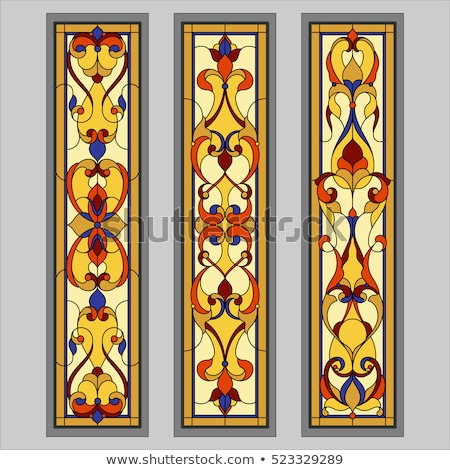 Stock foto: Stained Glass Windows Floral