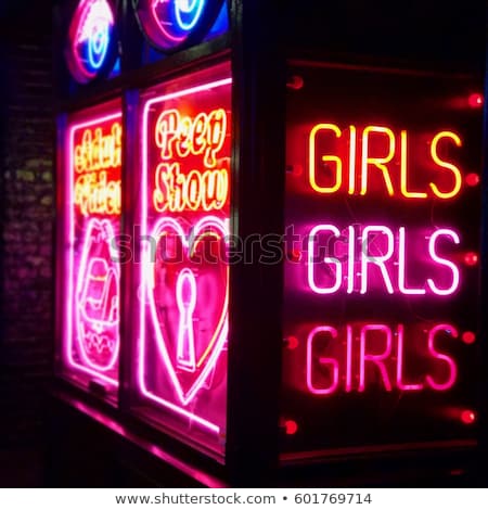 Zdjęcia stock: Peep Show Neon Sign