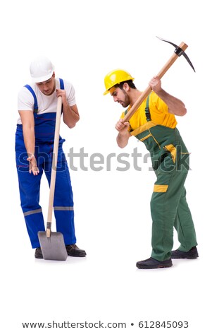 Stock foto: A Mine Worker On White Background