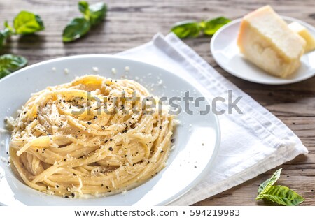 Foto stock: Spaghetti With Pecorino Cheese And Pepper