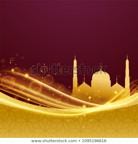 Stock foto: Golden Premium Eid And Ramadan Festival Design With Light Effect