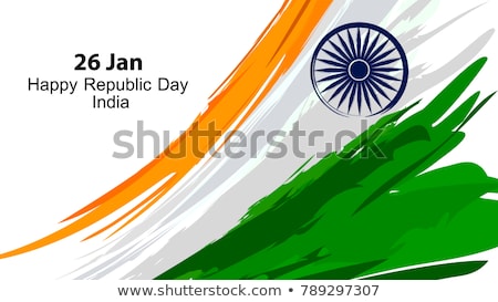 Foto stock: Abstract Tricolor Banner With Indian Flag For 26th January Happy Republic Day Of India