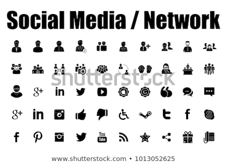 Foto stock: Social Network Message Icons Vector Illustration