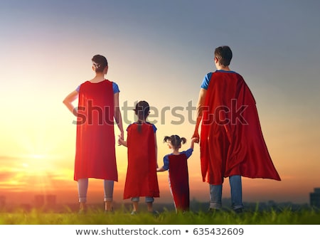 Stok fotoğraf: Family In Superhero Costumes