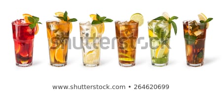 Stock fotó: A Glass With Iced Tea On A White Background