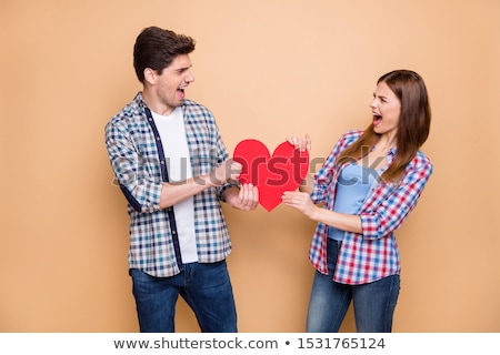 Zdjęcia stock: Male And Female In Love People In Casual Cloth