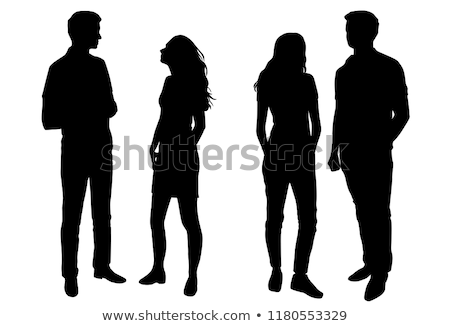 Stock photo: Young Couple People Silhouette