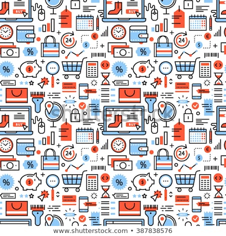 Foto d'archivio: Online Transactions Vector Seamless Pattern