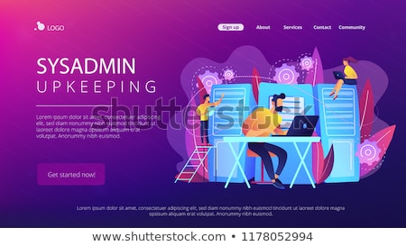 Stockfoto: Cloud Collaboration Landing Page Template