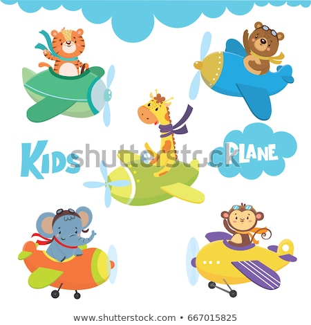 Stock foto: Set Cartoon Animals Travel - Cute Illustration