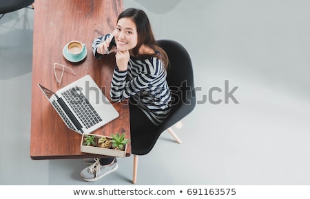 Stok fotoğraf: Attractive Young Beautiful Asian Woman Entrepreneur Or Freelance