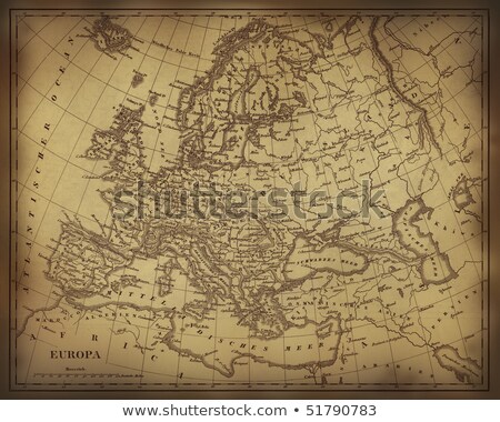 Medieval Vintage Europe Map On Old Paper 商業照片 © Anterovium