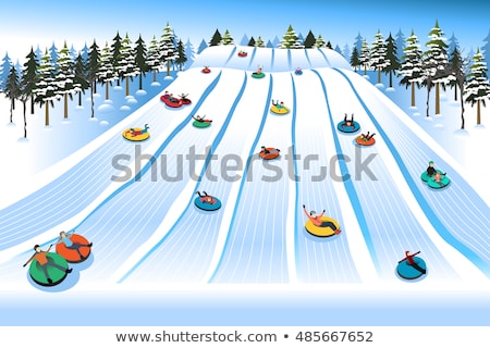 Stock photo: Child Having Fun On Snow Tube Boy Is Riding A Tubing Winter Fun For Children