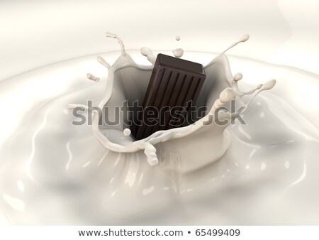 Foto stock: Strawberry Falls Into Milk Causing Splash And Drops