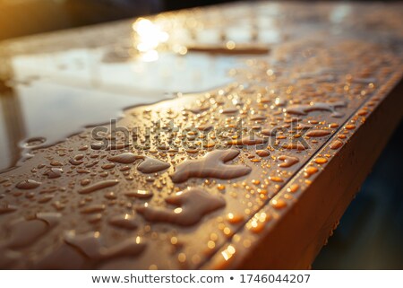 Сток-фото: Water Drop On Wood Surface