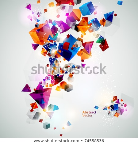 Stock photo: Abstract 3d Shape Backdrop In Green Yellow