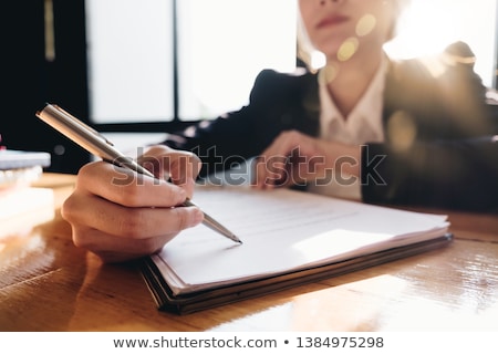 Stock fotó: Businessman Working And Signing Papers