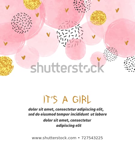 Zdjęcia stock: Baby Girl Shower Card