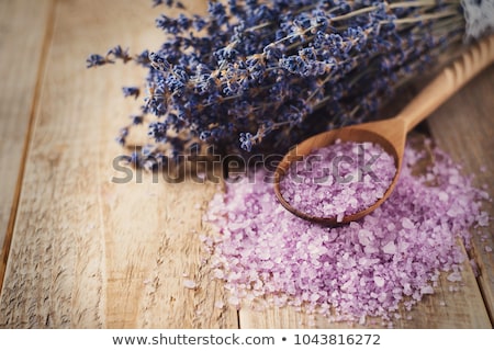 Stock photo: Lavender Massage Oil And Bath Salt Aroma Therapy Wellness