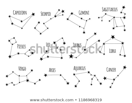 Foto stock: Aries On Sky - Zodiac Constellation