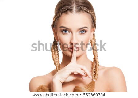Imagine de stoc: Woman With Braid Hairdo Isolated On White Background