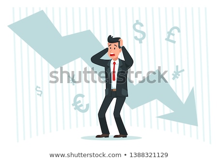 Foto d'archivio: Sad Businessman And Chart