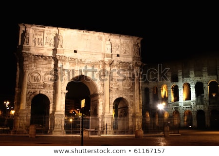 Stockfoto: Arco De Constantino And Colosseum In Rome Italy