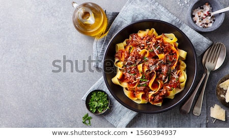 Stock foto: Meat With Vegetables And Pasta