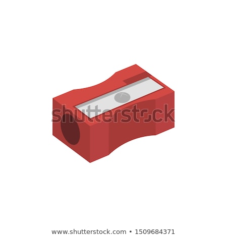 Stok fotoğraf: Sharpener For Pencils Icon Flat Cartoon Style Isolated On White Background Vector Illustration