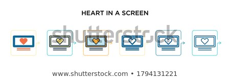 Foto stock: Cardiogram Icon In Different Style