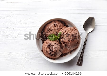 Stock fotó: Chocolate Ice Cream In White Bowl