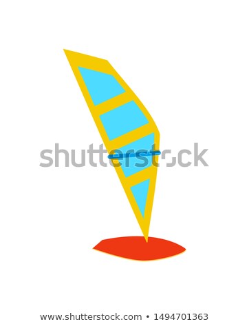 Stok fotoğraf: Windsurfing Board Template Colorful Icon Poster