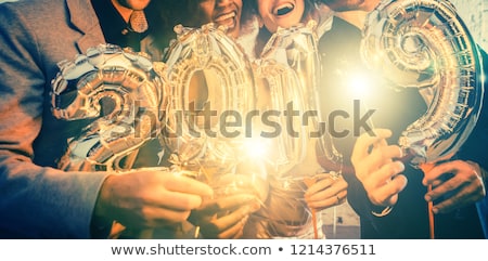 Stock foto: Group Of Party People Celebrating The Arrival Of 2019