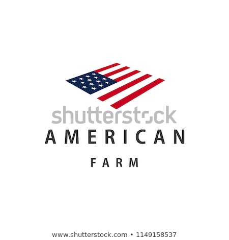 Stock fotó: American Organic Farmer Usa Flag Icon