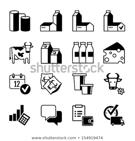 Stok fotoğraf: Milk Production Icons Set