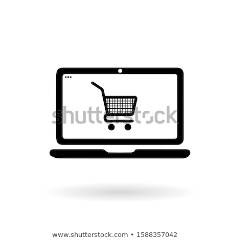 Stok fotoğraf: Online Shopping Vector Icon Linear Outline Style