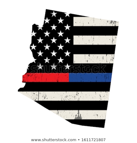 Stok fotoğraf: State Of Arizona Police And Firefighter Support Flag Illustratio