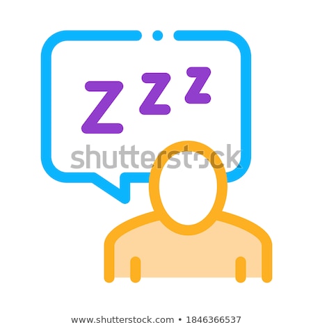 ストックフォト: Human Zzz In Quote Frame Icon Outline Illustration