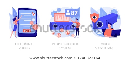 Stock photo: Public Control And Automated Counting Vector Concept Metaphors