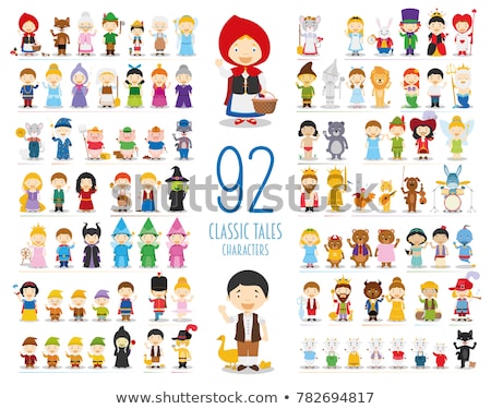 ストックフォト: Set Of Fairy Tale Fantasy Cartoon Character On White Background