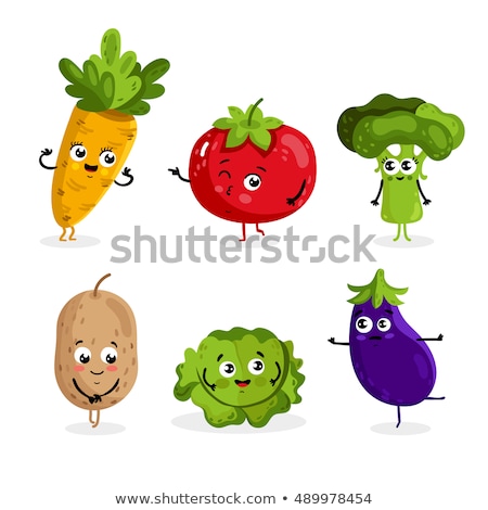 Stockfoto: Collection Of Funny Vegetables And Fruit