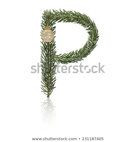 ストックフォト: P Letter Made Of Christmas Tree Branches