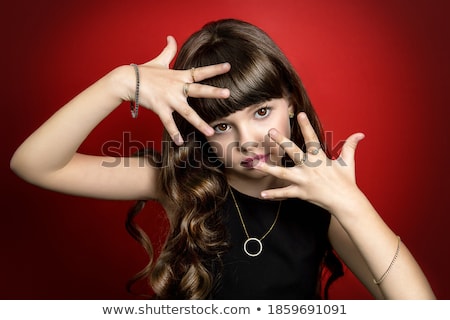 Foto stock: Young Red Haired Girl Presenting A Gift