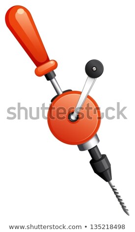 Foto stock: Black Red And Gray Hand Drill On White Background