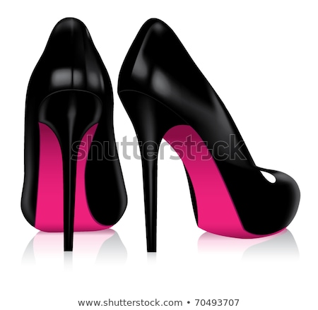 Pair Of Black High Heel Shoes With Spikes Stockfoto © Dahlia