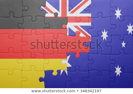 Foto stock: Australia And Germany Flags In Puzzle