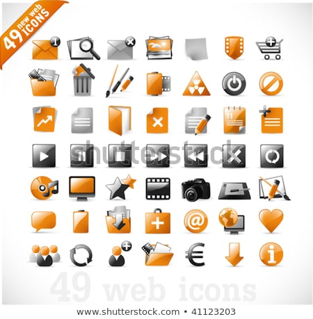 Shopping Sign Orange Vector Button Icon Design Set 2 商業照片 © radoma