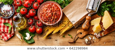 Stock fotó: Italian Food Ingredients Pasta Tomatoes Herbs Minced