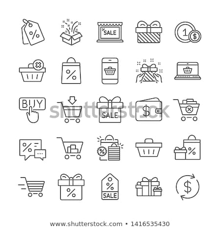 Foto stock: Online Shopping Icon Flat Design